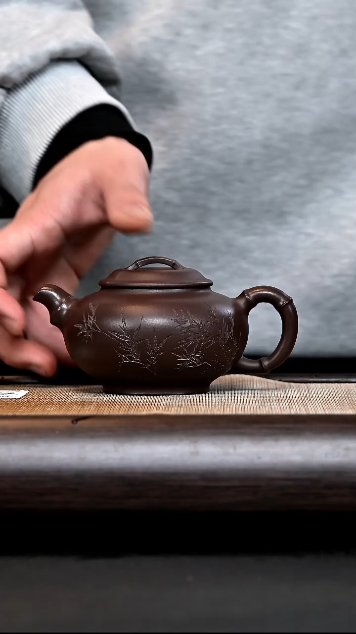 【闪购商品】紫砂茶壶N-ZHZS16565 竹韵 深井紫泥