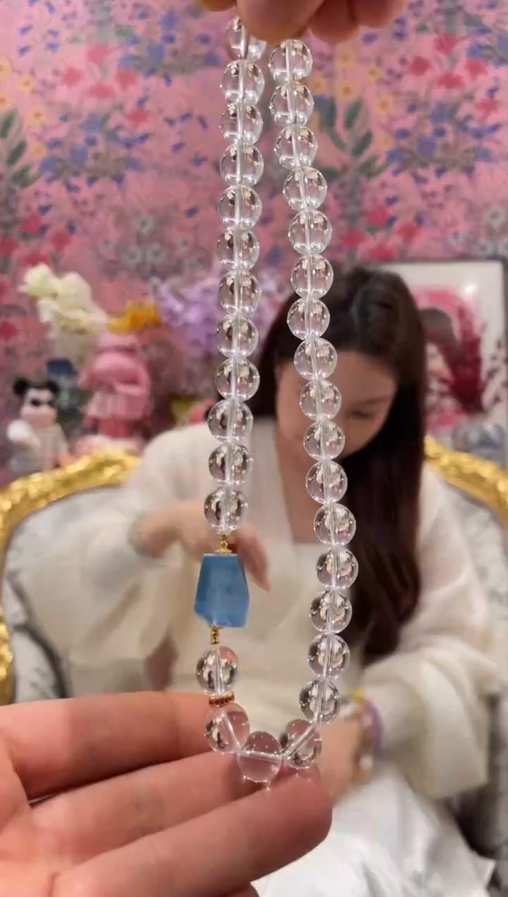 【闪购商品】水晶项链18K金镶嵌项链