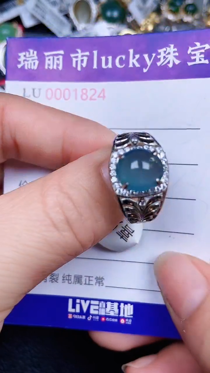 颈饰银S925镶嵌翡翠824