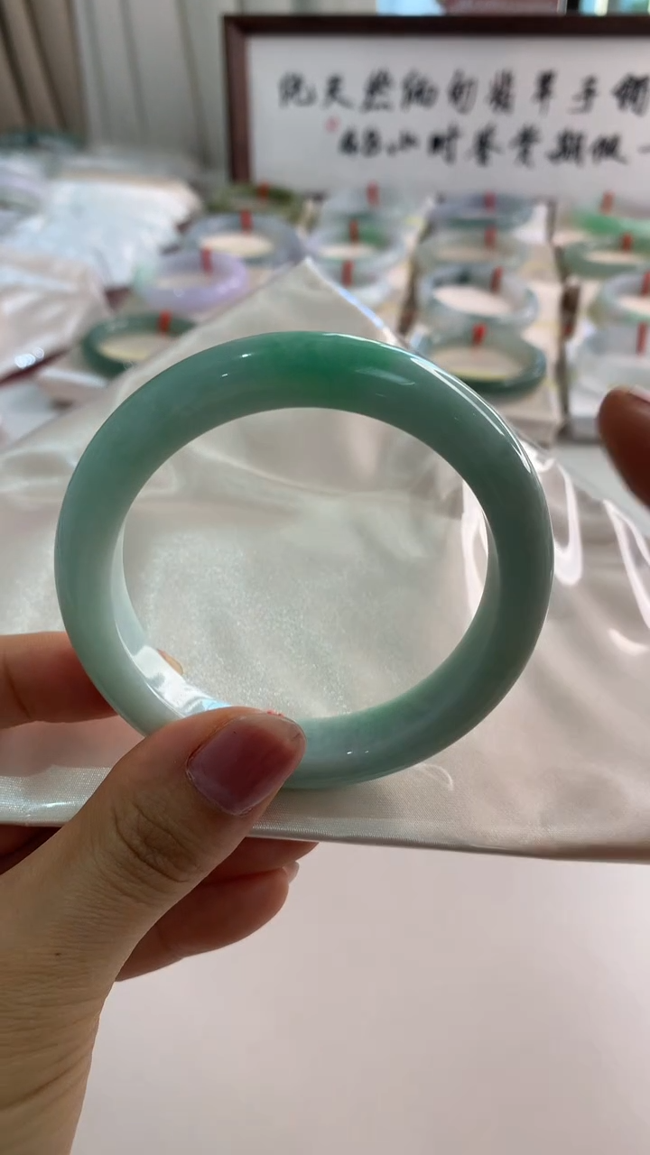 未镶嵌手镯翡翠57.6果绿