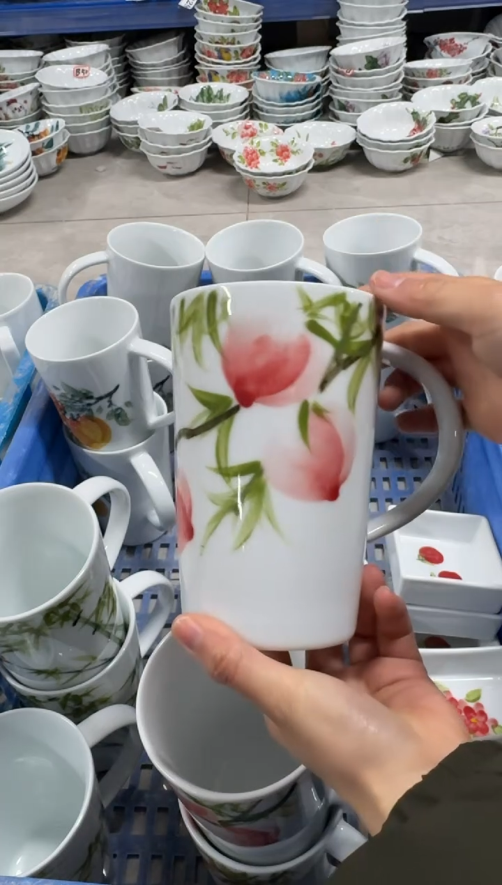 景德镇高温陶瓷食品级手绘釉中彩餐具-扎啤杯