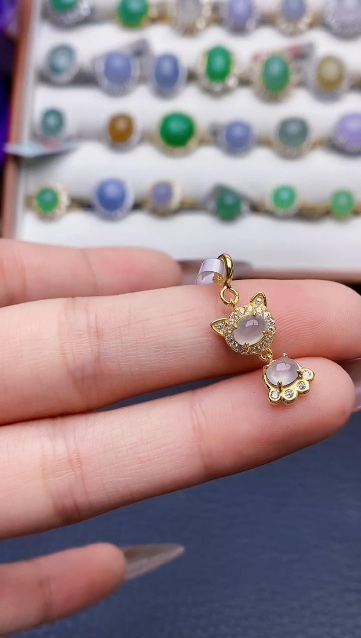 银S925镶嵌戒指翡翠3405