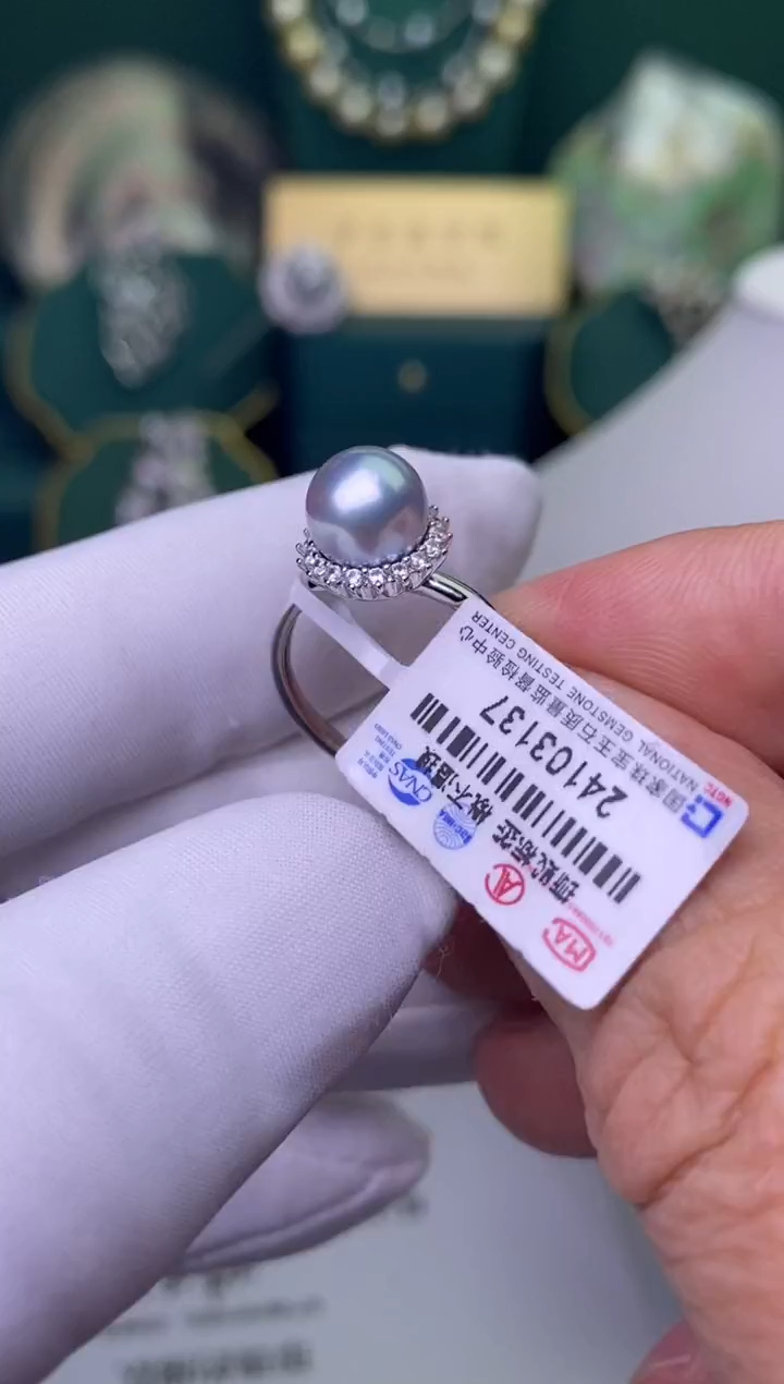【闪购商品】海水珍珠戒指银S925镶嵌8-9