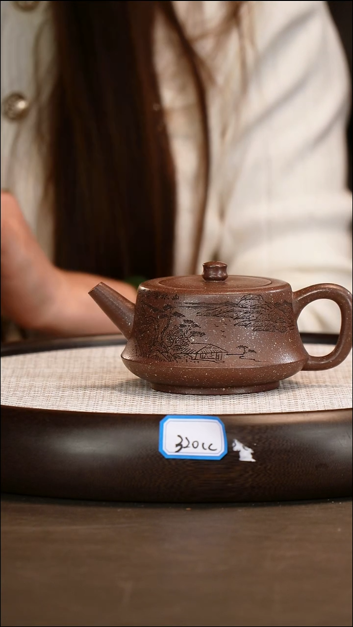 茶壶紫砂【张杏娟】海星紫泥 柱础 320cc