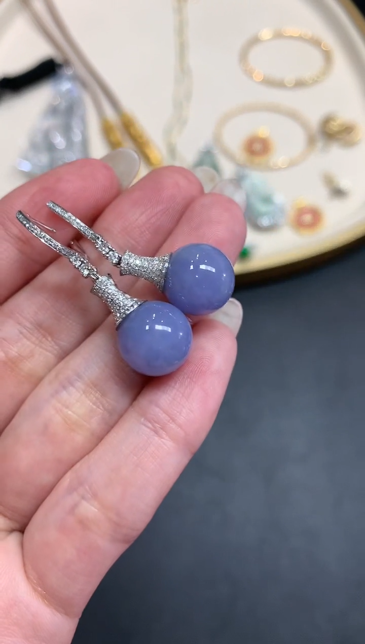 【闪购商品】翡翠耳饰18K金镶嵌A908|19800