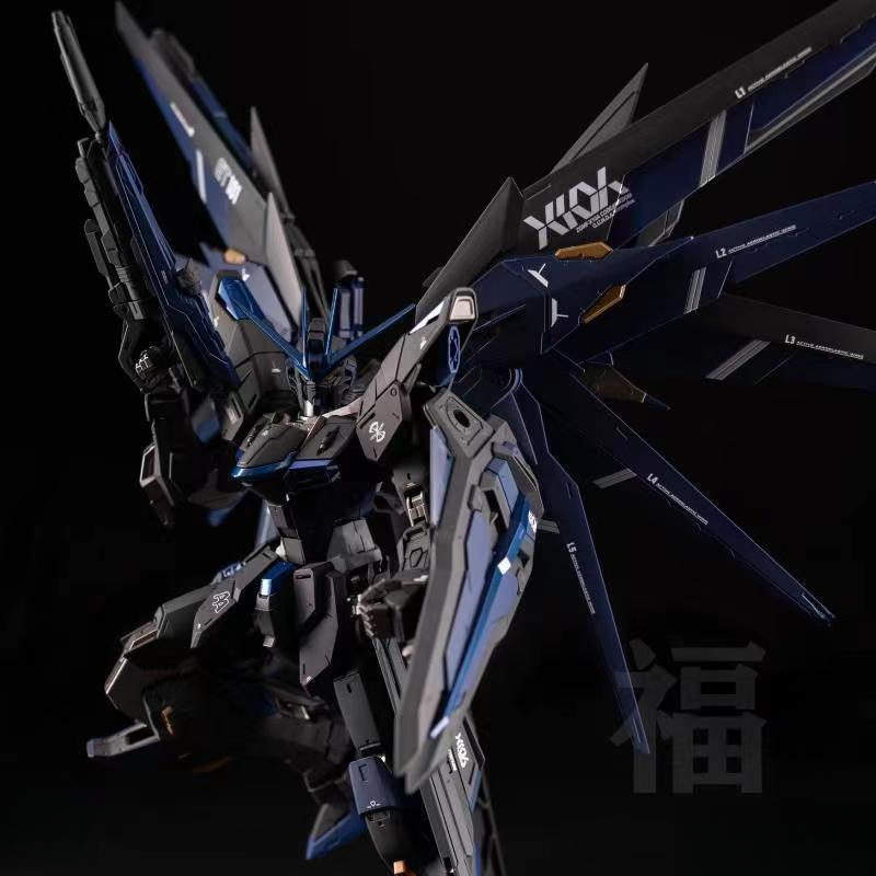 国产机甲模型MG自由2.0高达拼装改色款黑凤凰模型暗影自由配支架