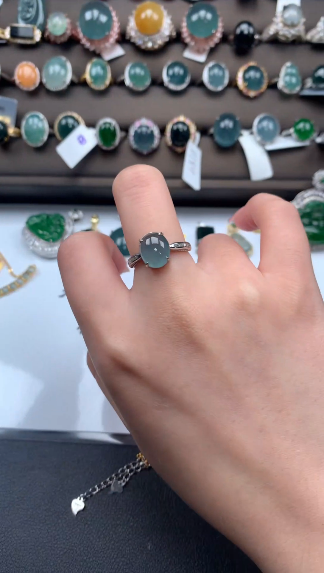 【闪购商品】翡翠戒指银S925镶嵌5241