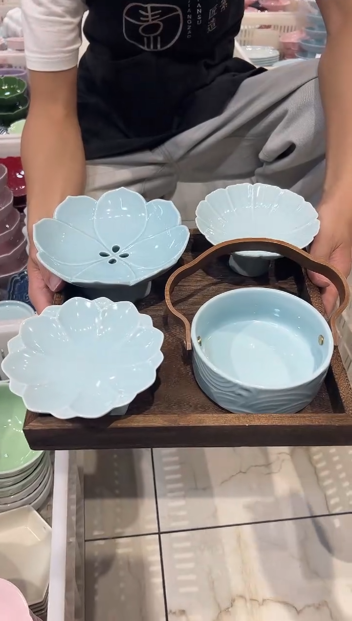 瓷片微瑕商品，介意勿拍 托盘 