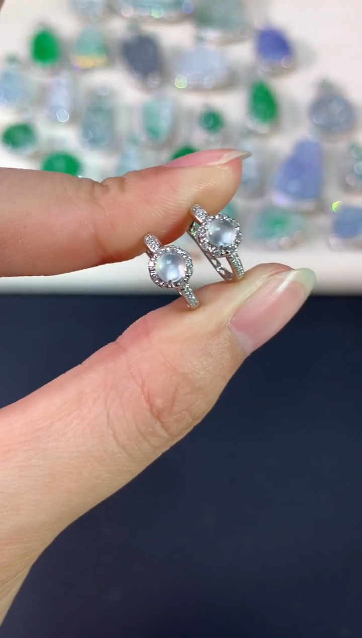 【闪购商品】翡翠耳饰18K金镶嵌A726|1980