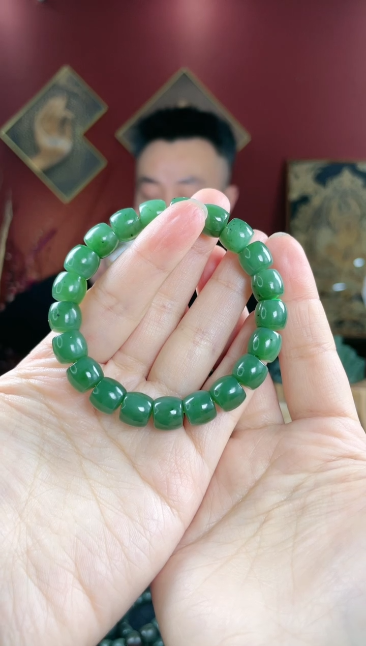 【闪购商品】和田玉手串未镶嵌碧玉直切卡10