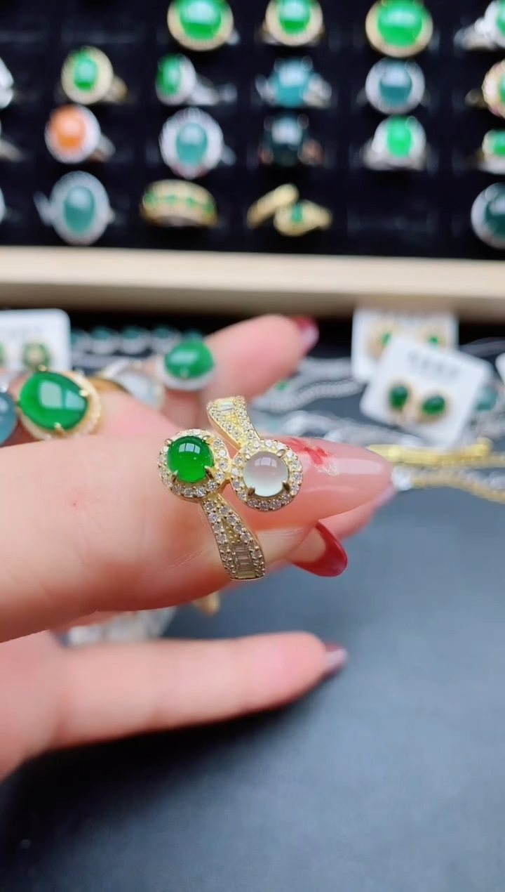 【闪购商品】翡翠戒指银S925镶嵌5085805