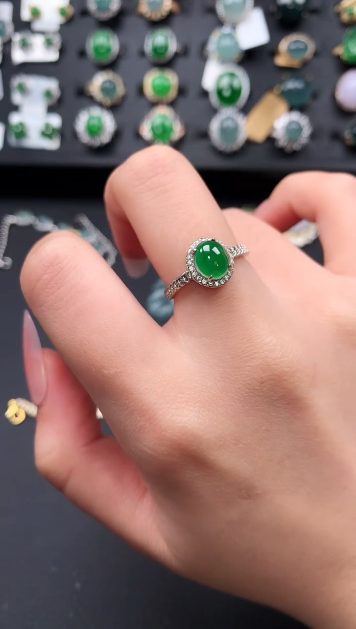 【闪购商品】翡翠戒指银S925镶嵌6341241