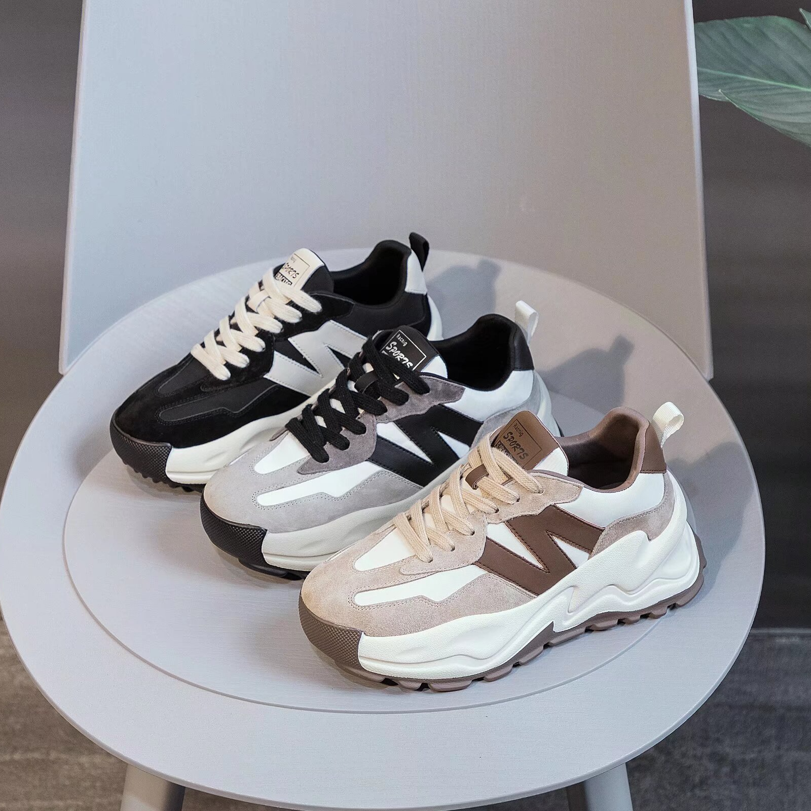 正品厚底阿甘鞋女2025新款时尚百搭显脚小舒适轻便系带运动鞋815