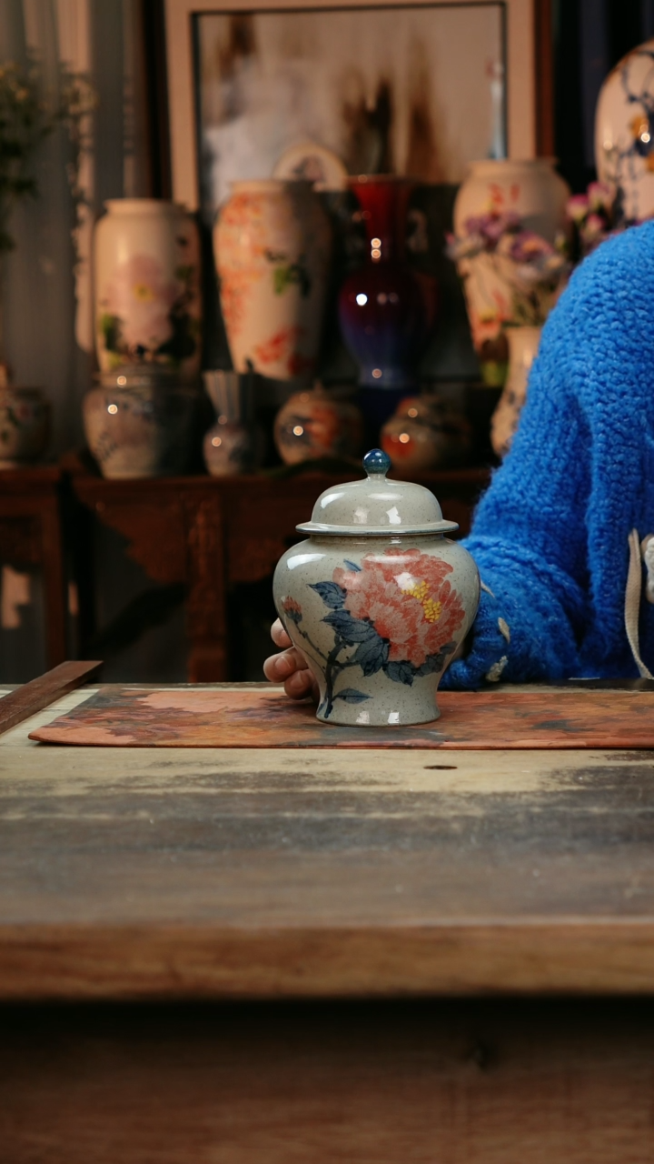 【闪购商品】瓷片景德镇纯手工釉下彩精品花瓶