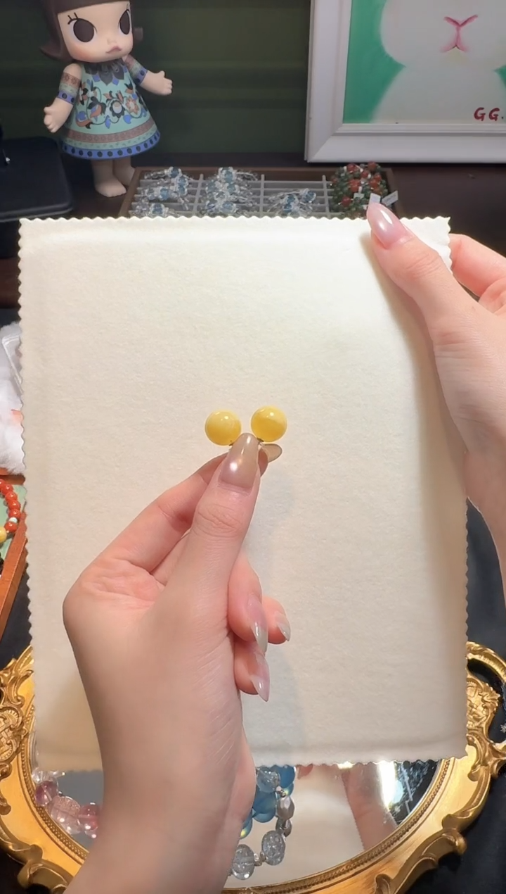 【闪购商品】琥珀耳饰未镶嵌蜜蜡耳饰