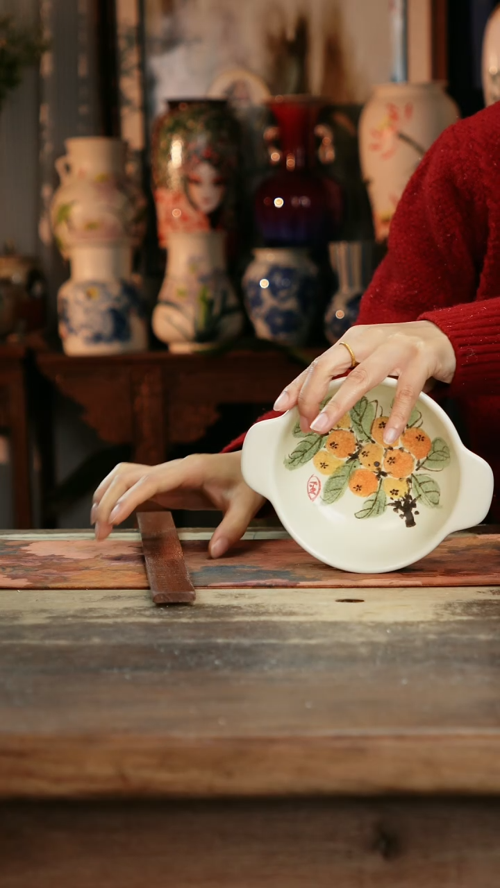 【闪购商品】瓷片景德镇纯手工釉下彩精品花瓶