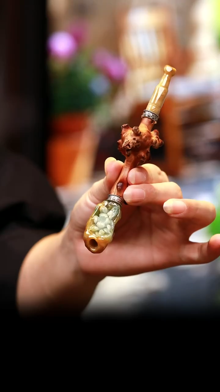 未镶嵌摆件翡翠烟杆