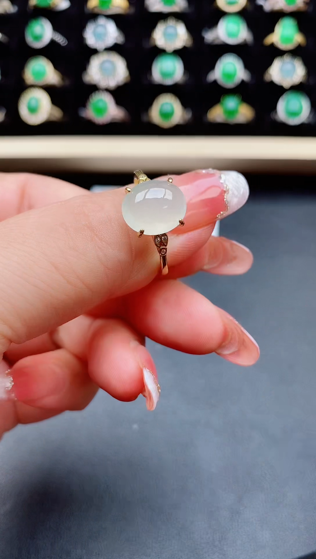 【闪购商品】翡翠戒指银S925镶嵌05800