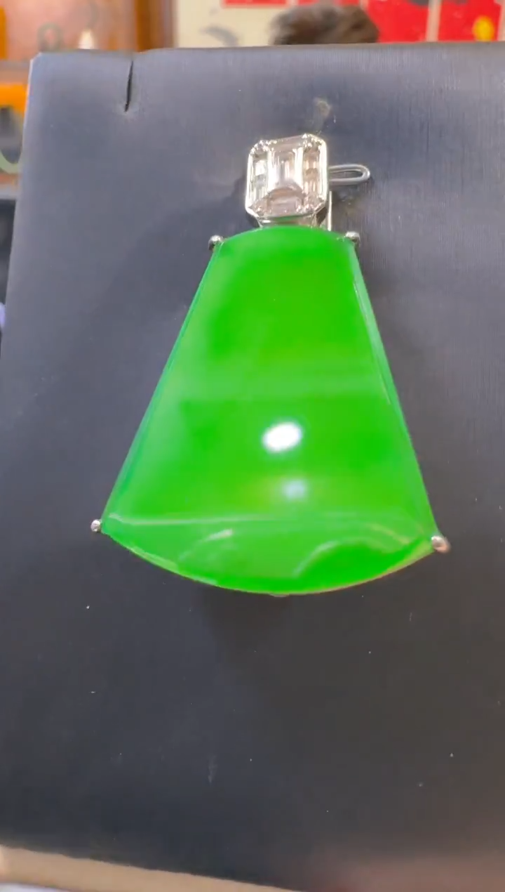 吊坠(赠链)银S925镶嵌翡翠天然A货翡翠