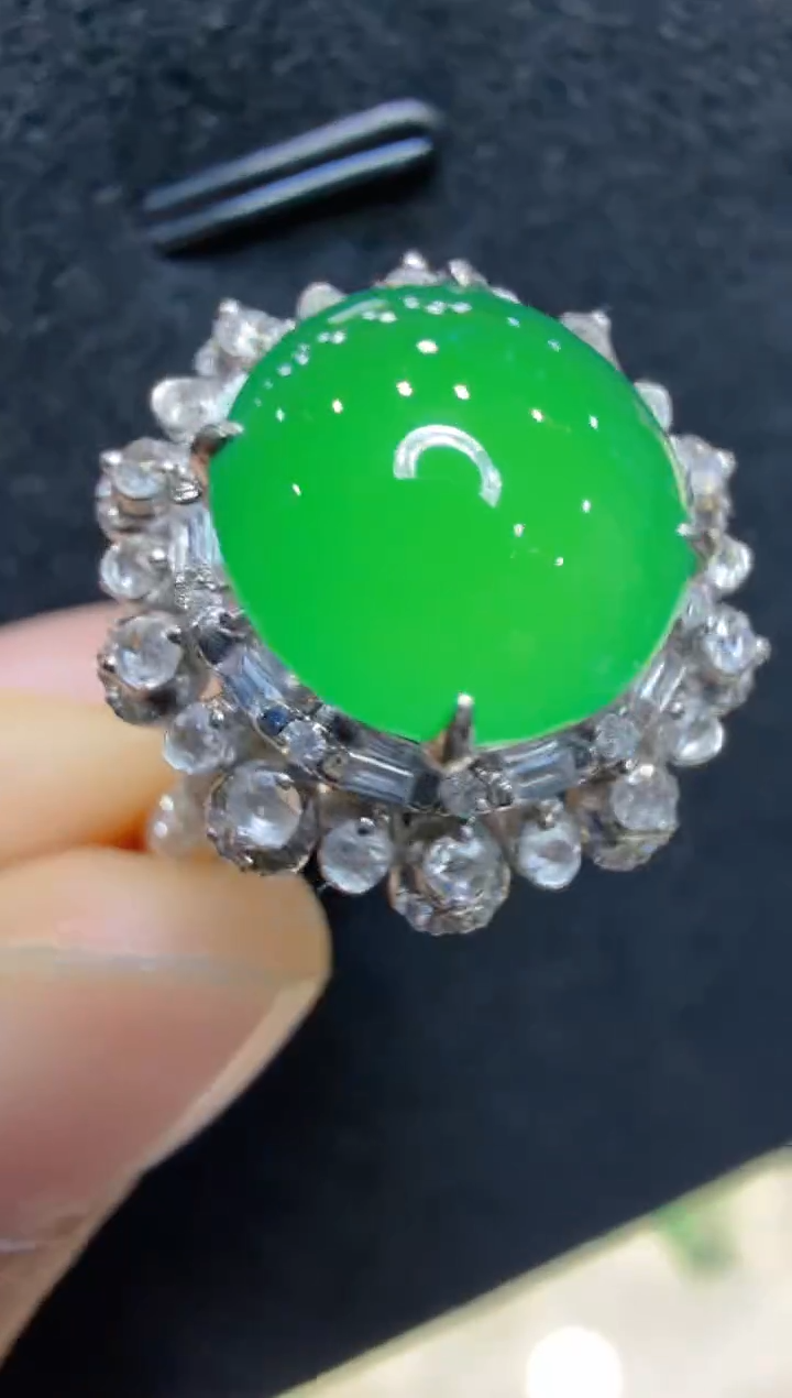18K金镶嵌戒指翡翠多样性团购发一件