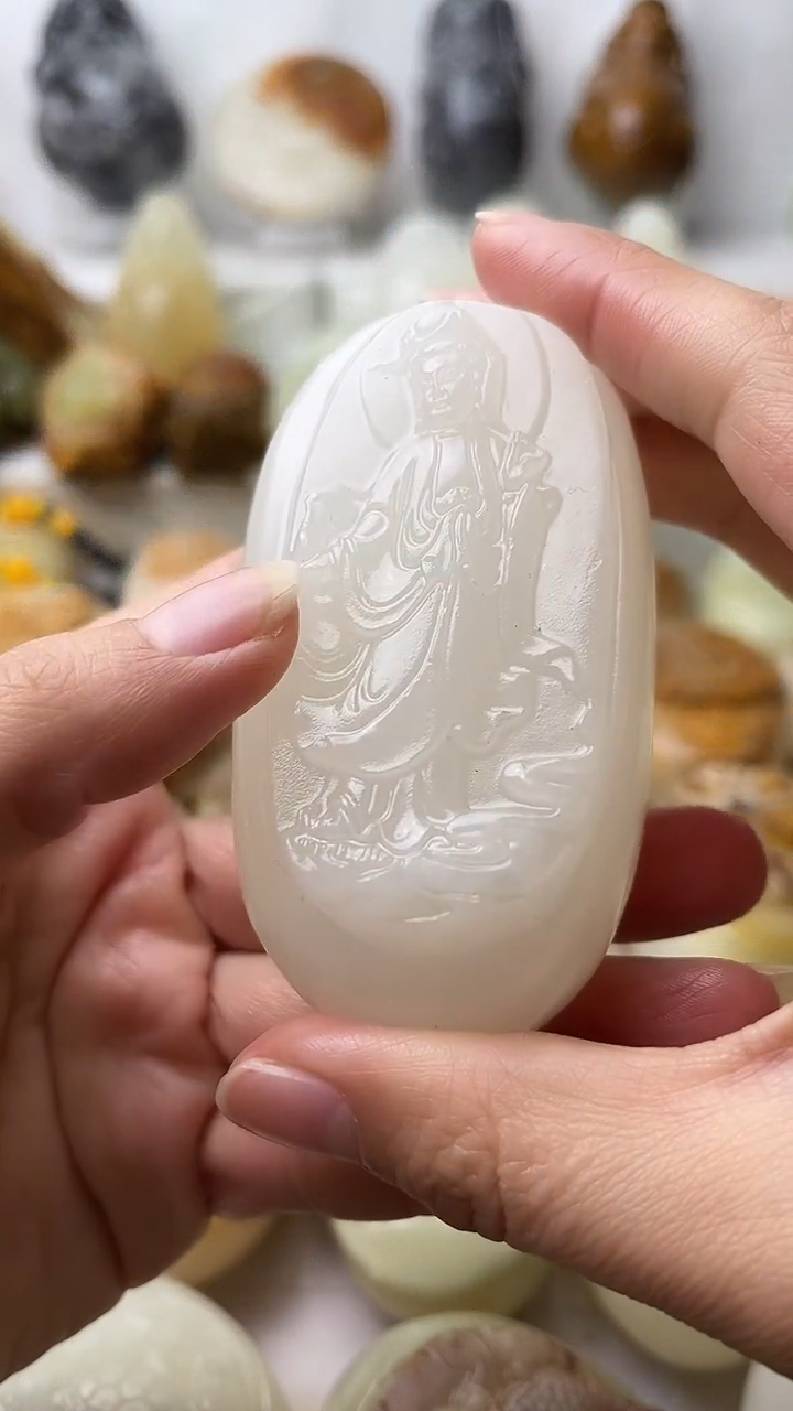 石材古青石棉纹正常不退换观音