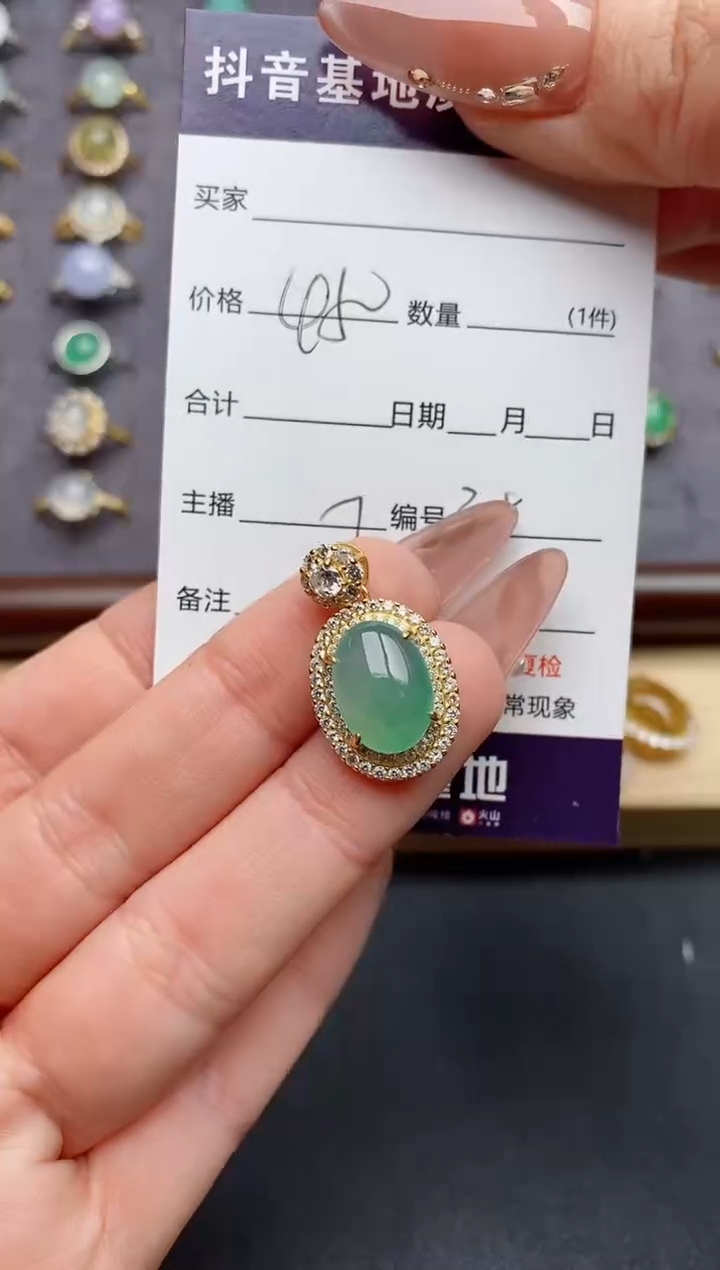 翡翠银S925镶嵌颈饰.....