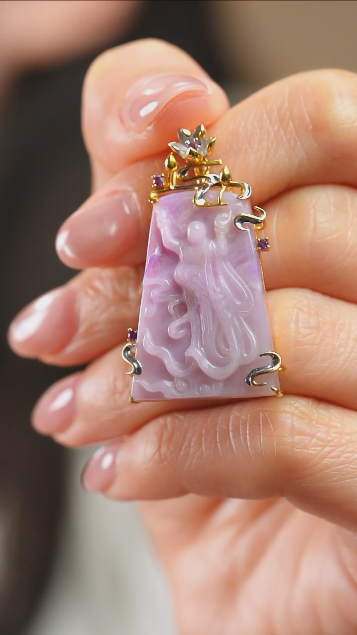 苏纪石（舒俱来）18K金镶嵌吊坠(不含链)743