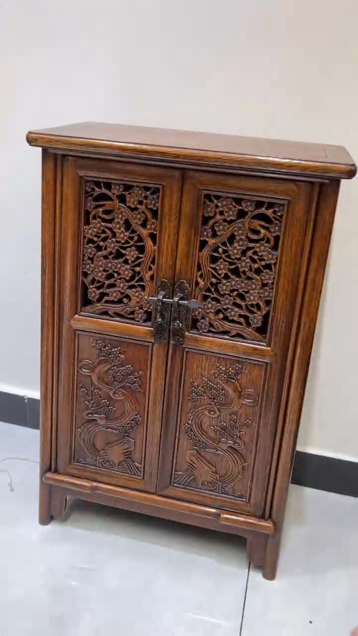 【闪购商品】木梅花镂空雕刻面条柜