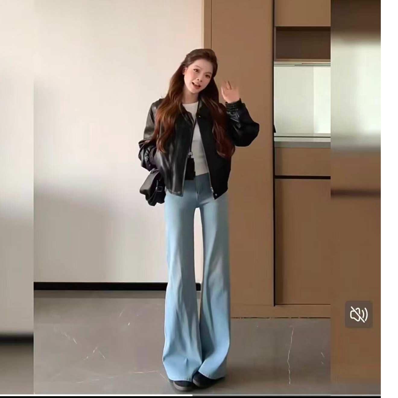 82101加绒加厚款女牛仔裤时尚