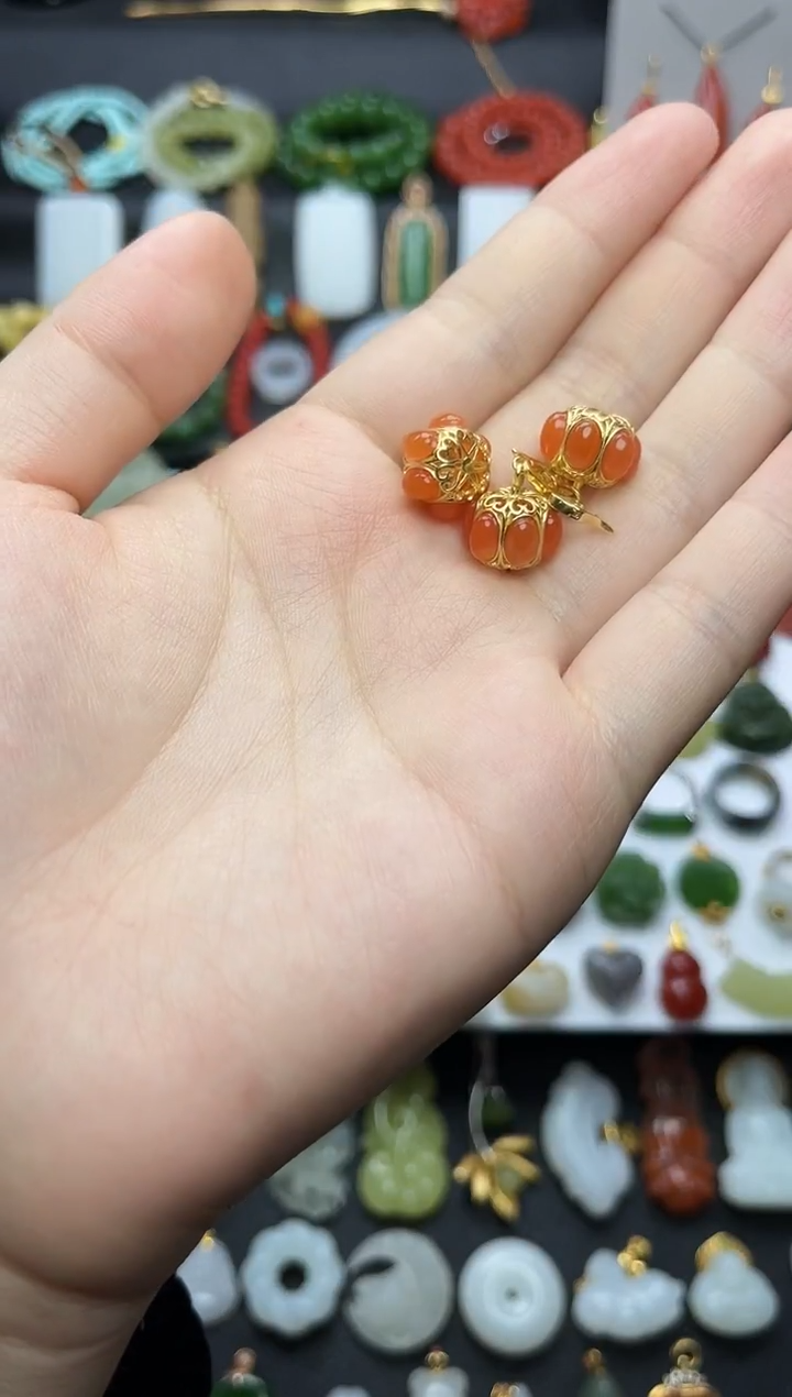 银S925镶嵌颈饰南红玛瑙南瓜多样性拍一发一06