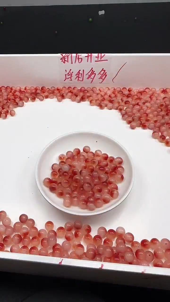 未镶嵌南红玛瑙珠宝半成品 冰飘花N19卡8MM散珠25颗（赠线