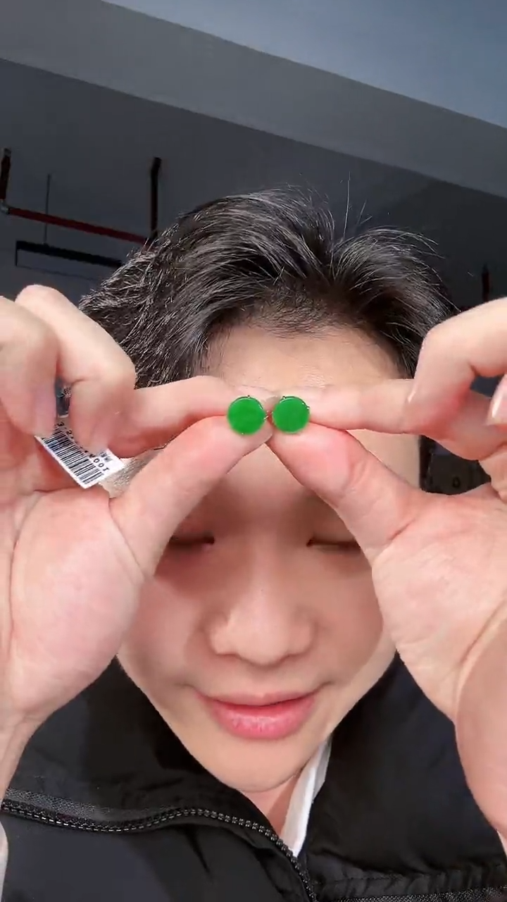 【闪购商品】翡翠耳饰18K金镶嵌 缅料A货翡翠/支持复检/一件