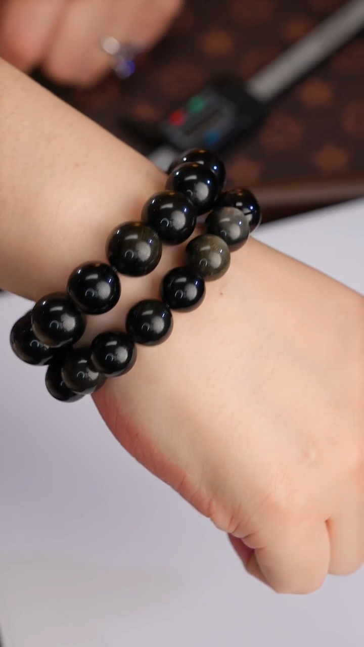 未镶嵌手链水晶12mm金耀石手串一条