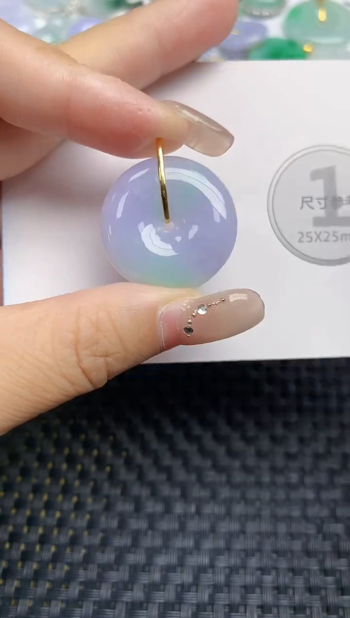 颈饰18K金镶嵌翡翠天然缅甸A货翡翠百元以上9元证书费自理