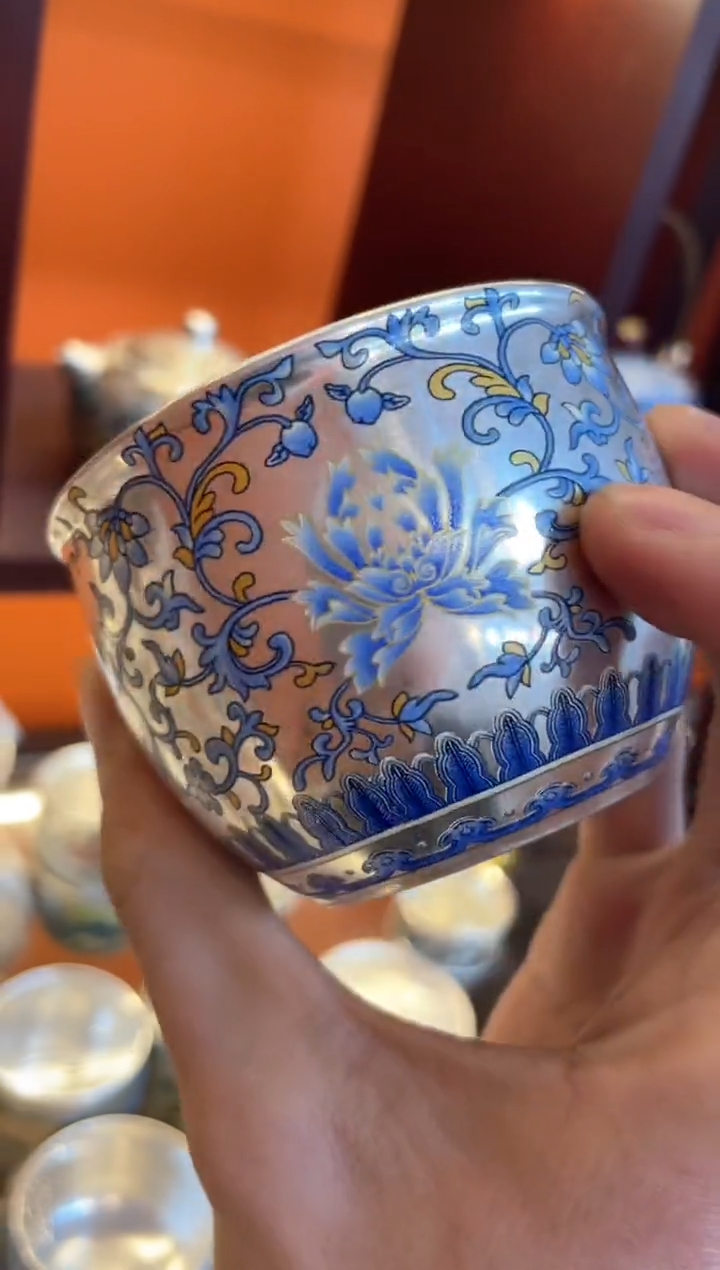 【闪购商品】瓷片@@@@@@@@@@@@@@@缠枝莲银杯