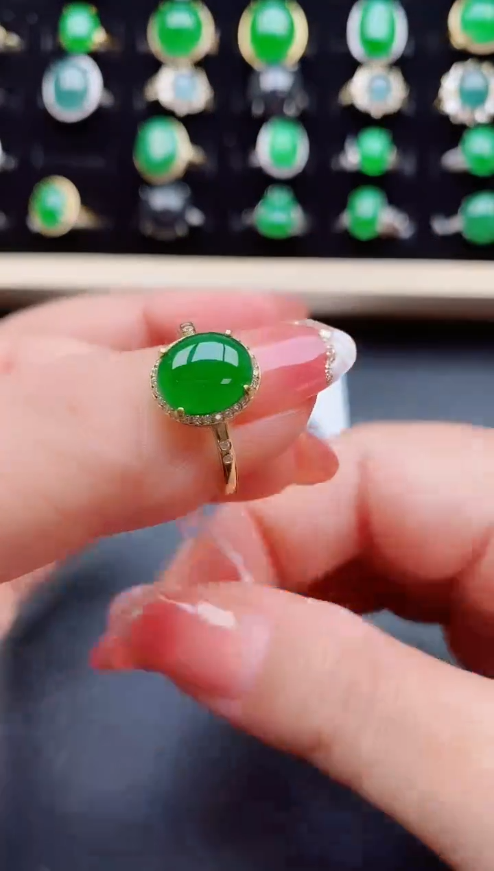 【闪购商品】翡翠戒指银S925镶嵌12121