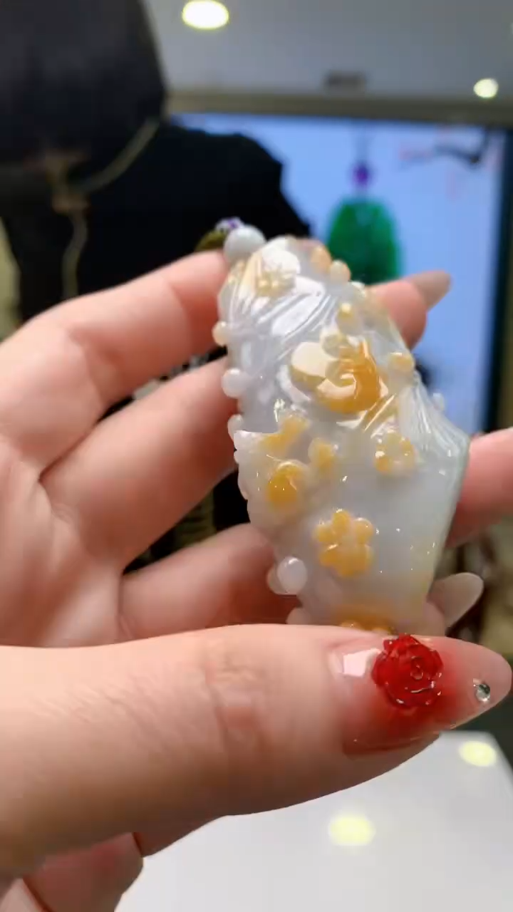 【闪购商品】定制翡翠未镶嵌1026ry-毛货挂件18