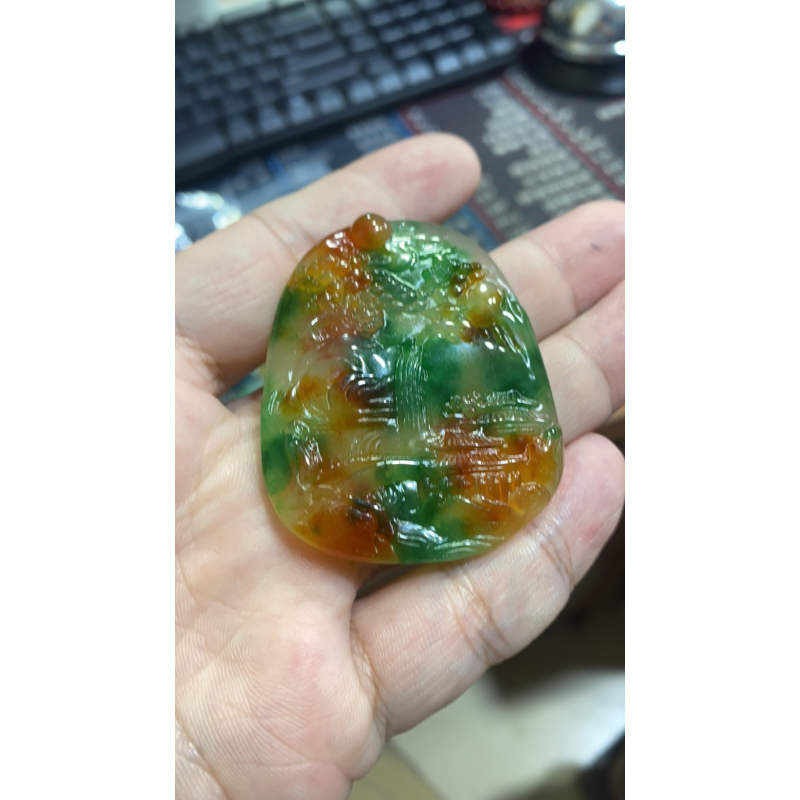 吊29 春彩山水吊坠