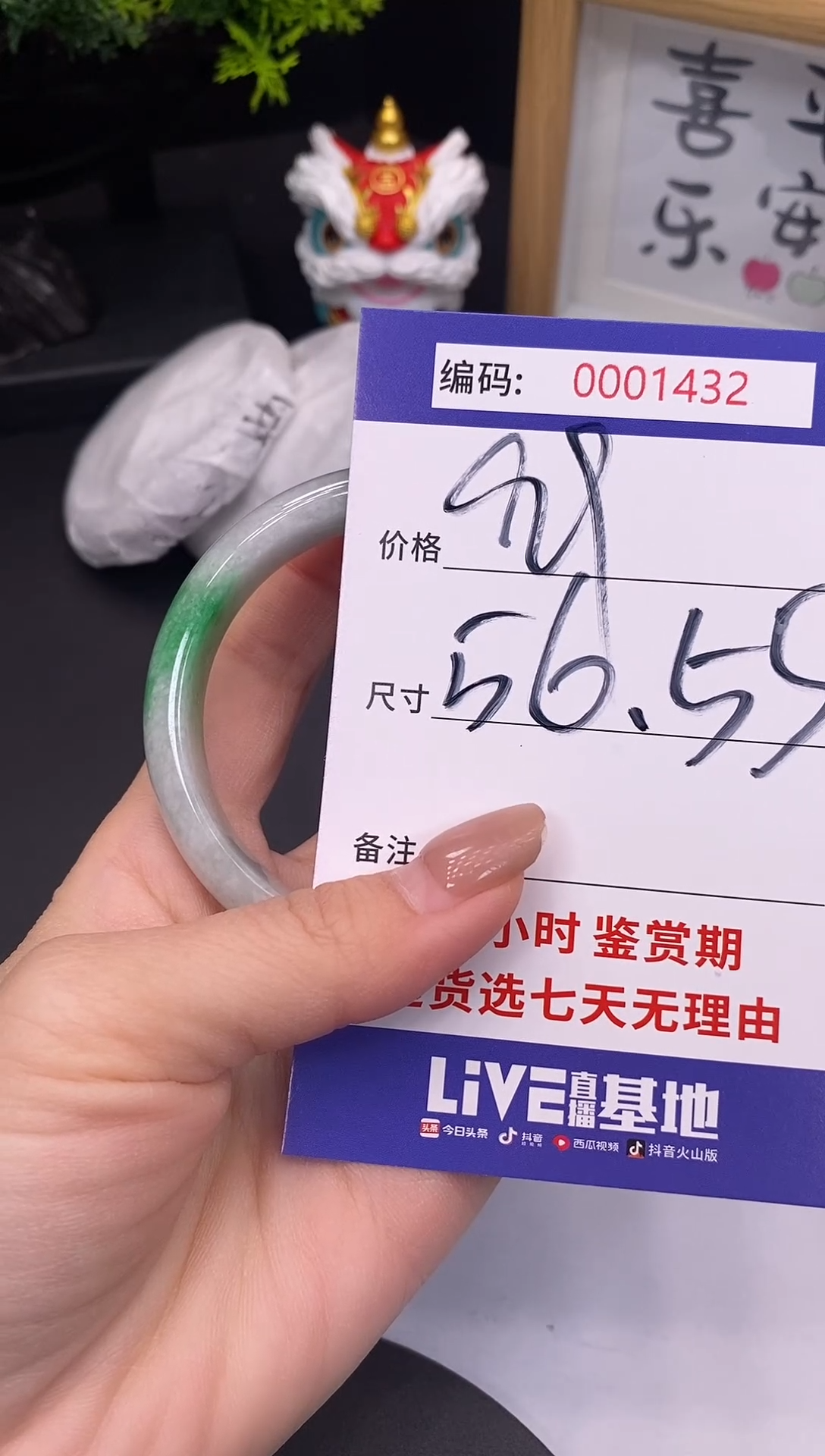 未镶嵌手镯翡翠0001432