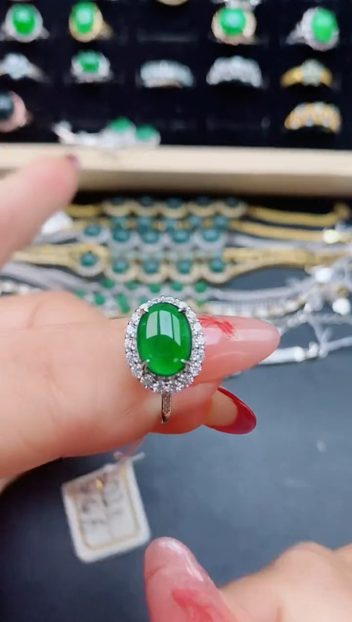 【闪购商品】翡翠戒指银S925镶嵌321321