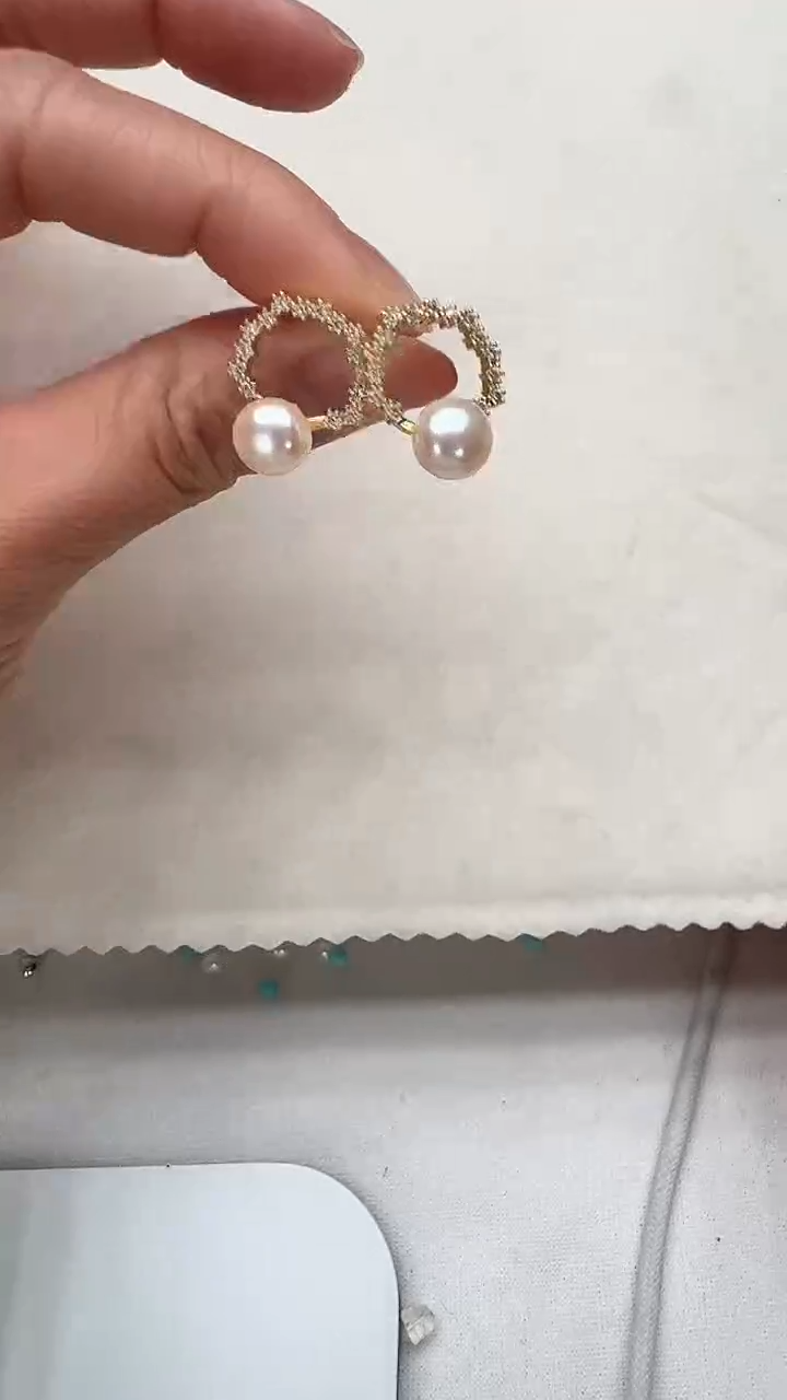 合金淡水珍珠耳饰3