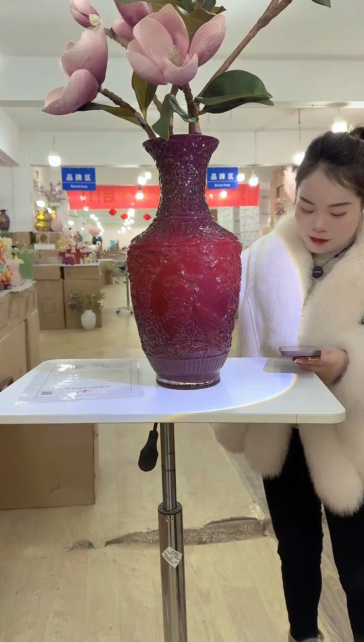 【闪购商品】无铅玻璃迪喜花器-k-早71 红牡丹花瓶