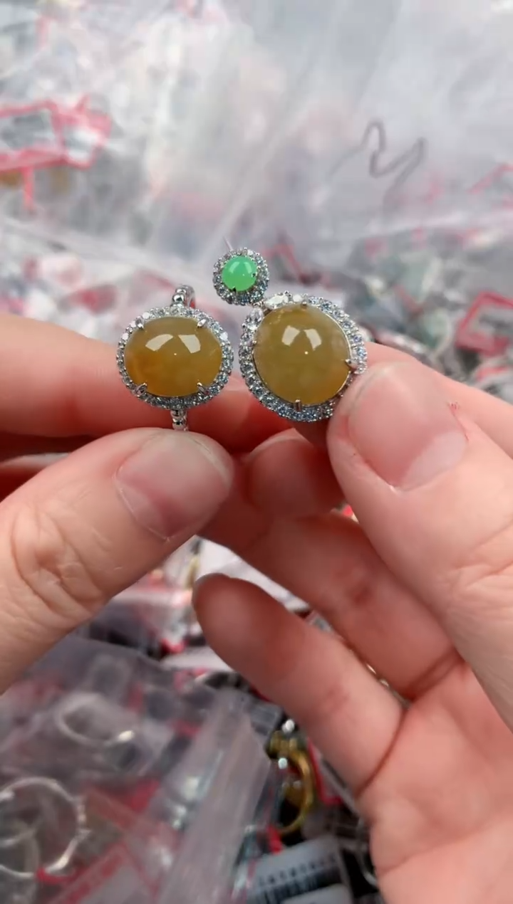 银S925镶嵌戒指翡翠222-----1