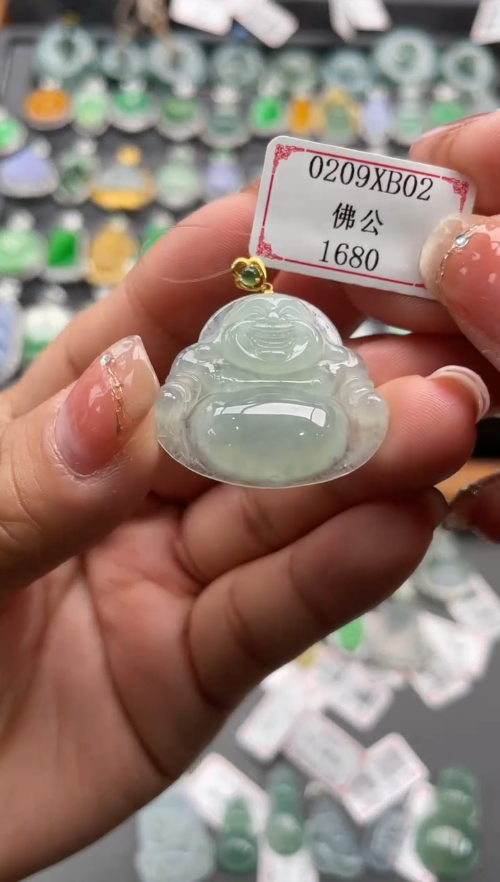 【闪购商品】翡翠挂件18K金镶嵌0209XB02