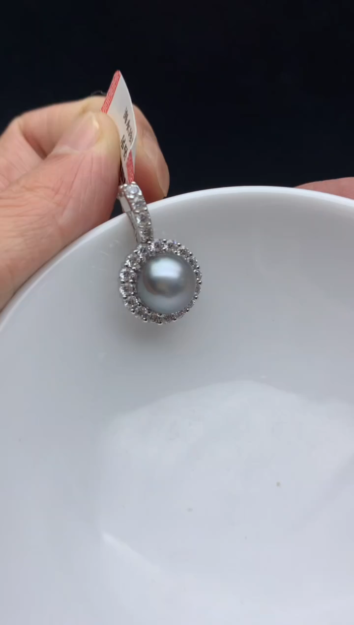 未镶嵌ff海水珍珠大溪地吊坠(赠链）10~11mm