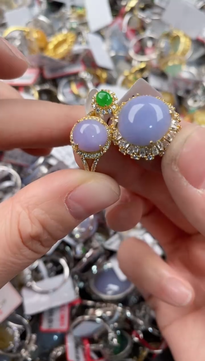 银S925镶嵌戒指翡翠333   9