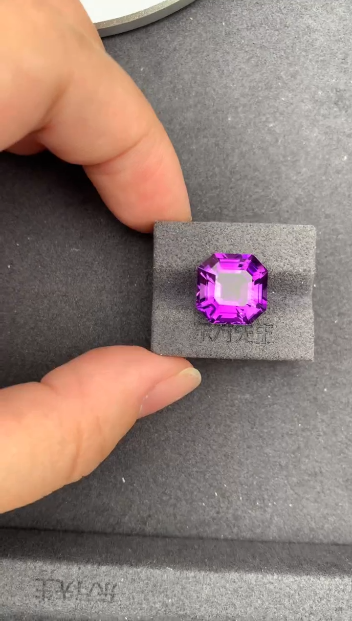 未镶嵌珠宝半成品紫晶8.3ct紫水晶  GF 定制