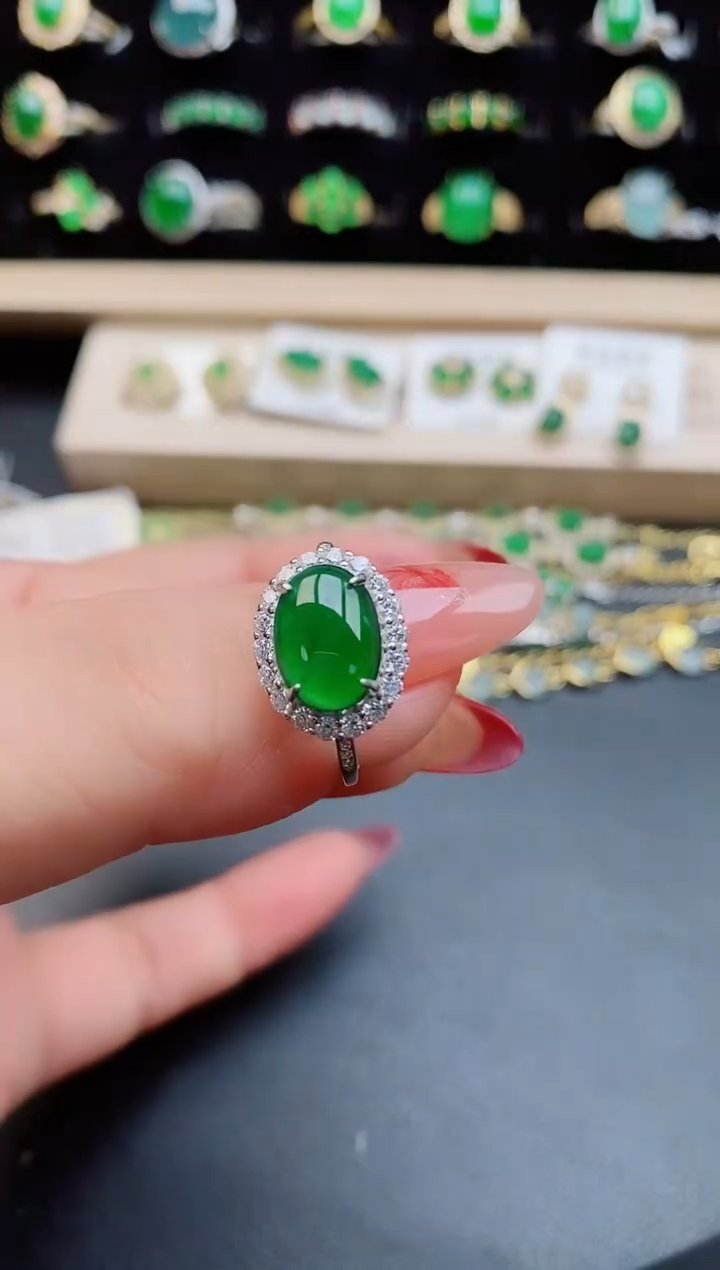 【闪购商品】翡翠戒指银S925镶嵌508550