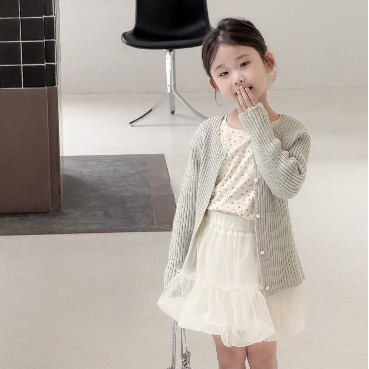 【橘子酱】女童2025春季新款小外套韩版女宝宝长袖闪闪亮丝针织开衫