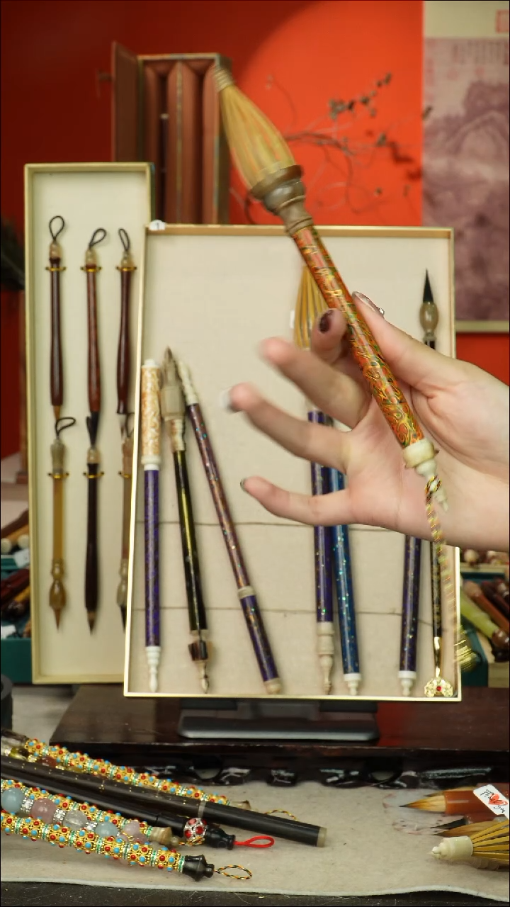 326号闪孤品高货毛笔链接 清水试笔 蘸墨不退